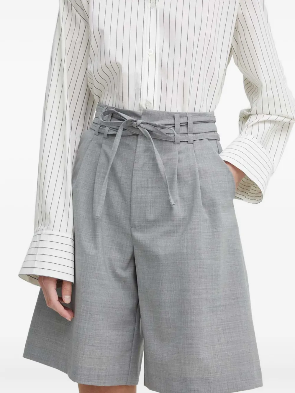 ALOHAS pleated tie-waist shorts - Grijs