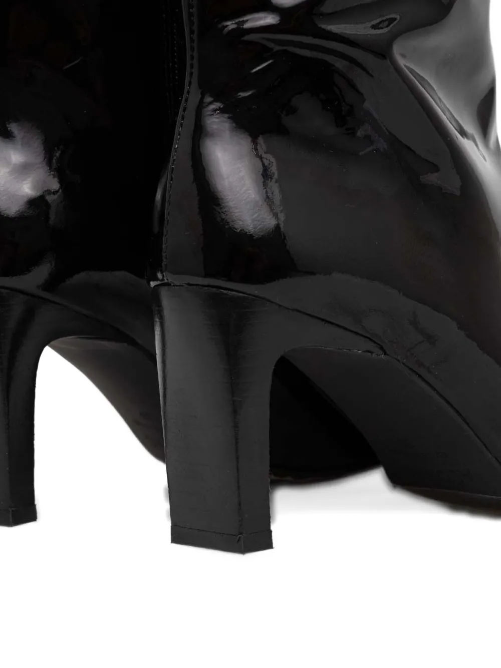 ALOHAS 75 mm lakleren knielaarzen Zwart