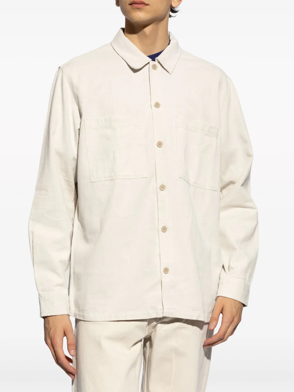 SAMSOE Overhemd van katoenblend Beige