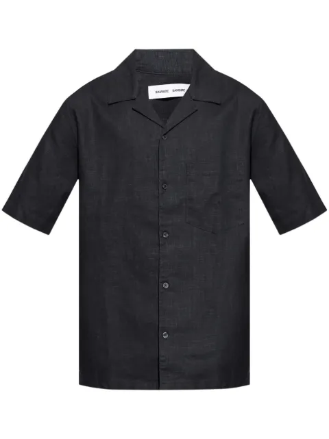 SAMSOE SAMSOE short-sleeve linen-blend shirt