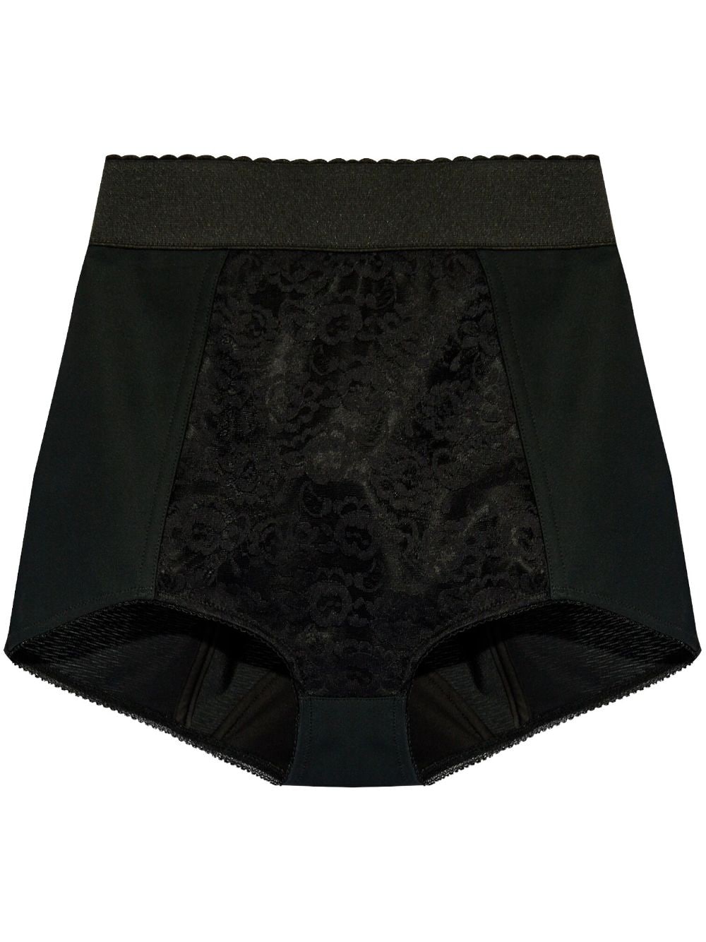 Dolce & Gabbana Panelled Floral-lace Shorts In Black