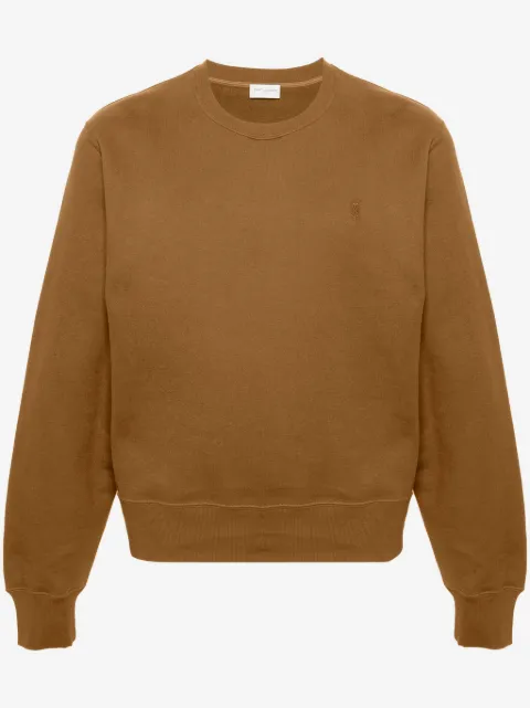 Saint Laurent logo-embroidered cotton sweatshirt