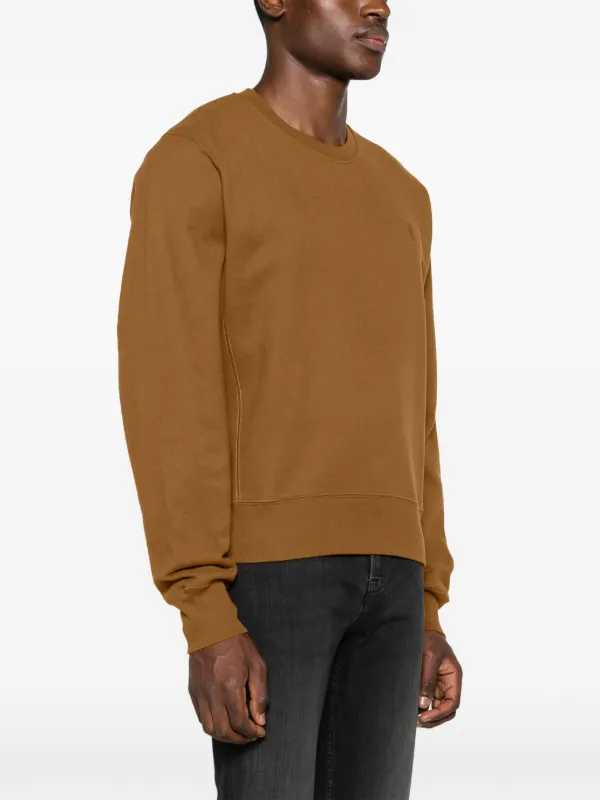 Saint Laurent logo-embroidered Cotton Sweatshirt | Brown