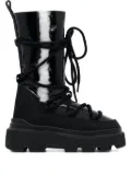 Inuikii lace-up patent combat boots - Black