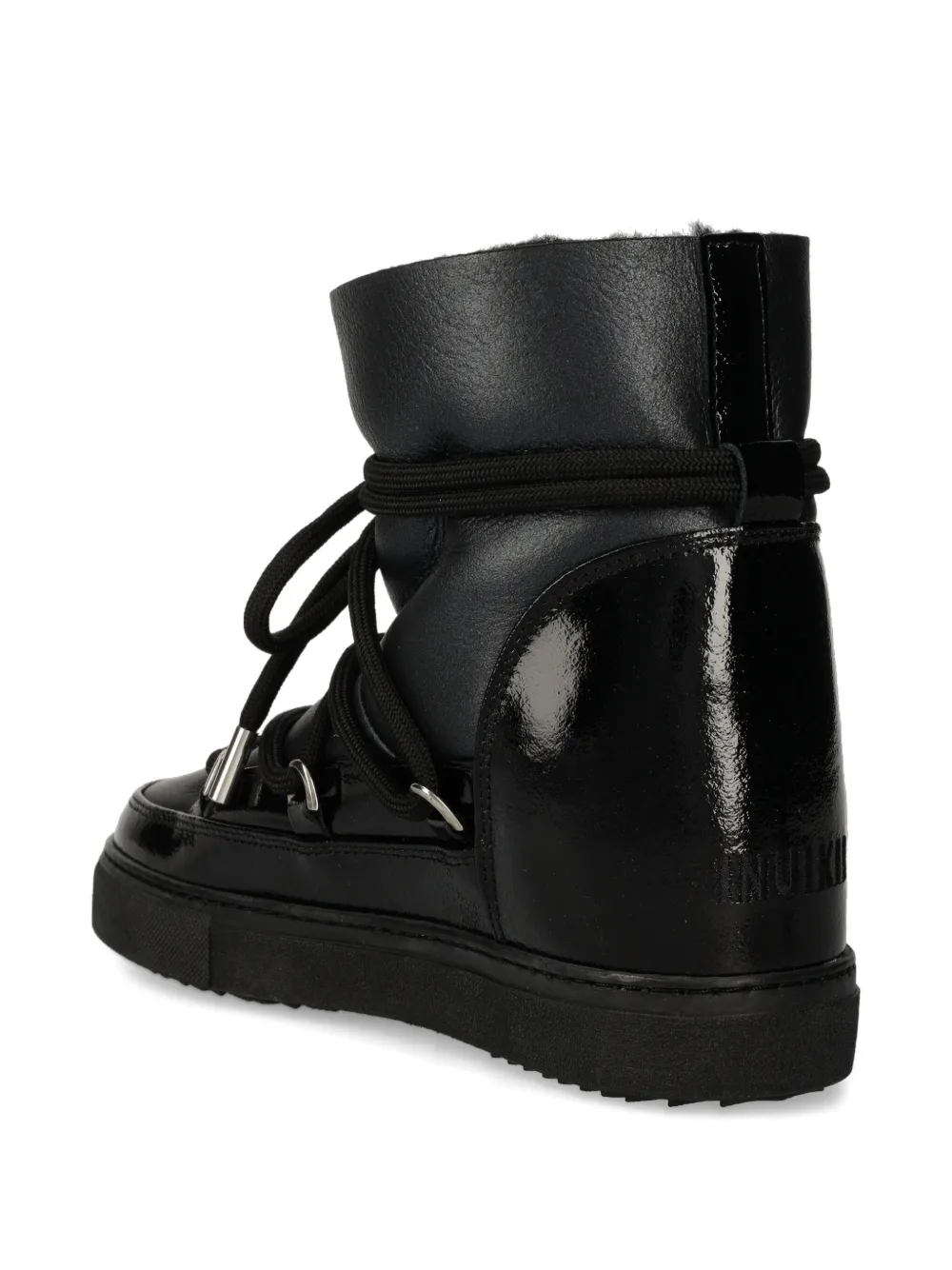 Inuikii Lace-up Panelled Ankle Boots In Black