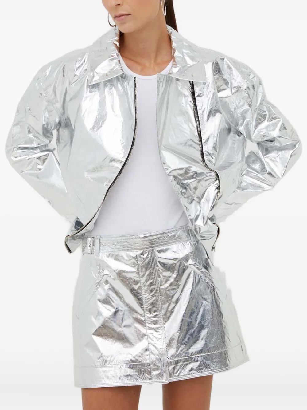 Stine Goya Rockey Zip Jacket In Metallic