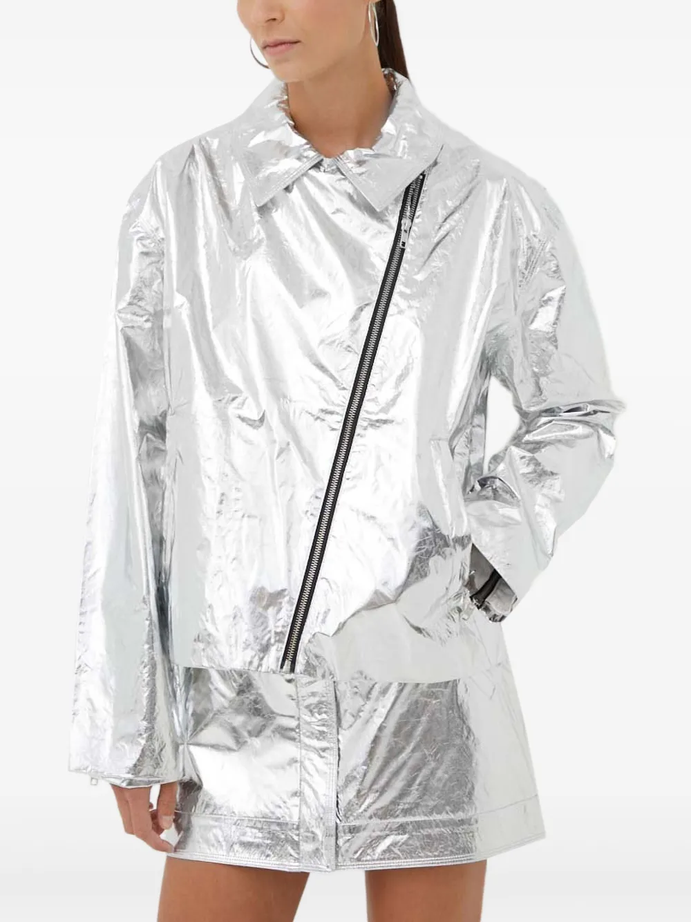 Stine Goya Rockey Zip Jacket In Metallic