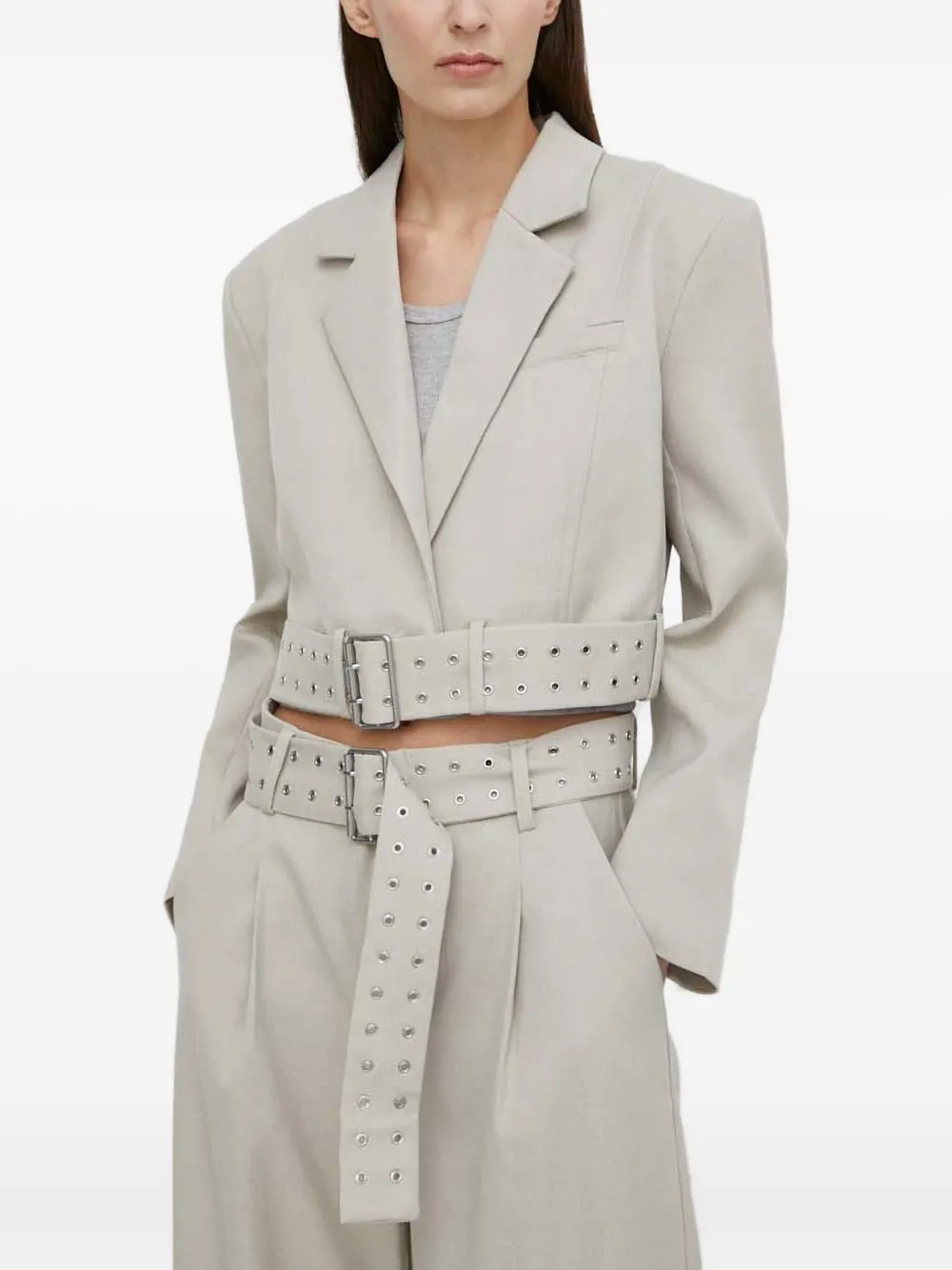 Gestuz EdithaGZ belted cropped jacket | Neutrals | Image 1
