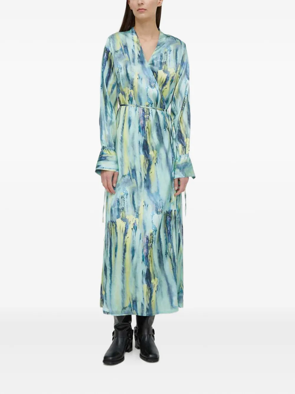 Gestuz WaleryGZ tie-waist maxi dress - Blauw