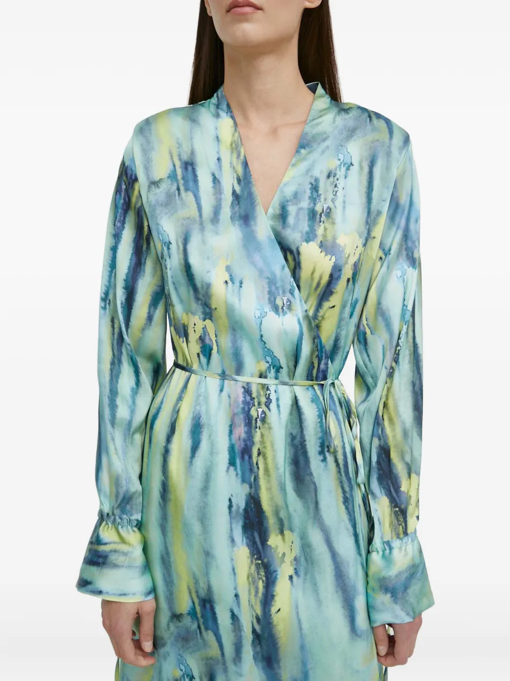 Gestuz WaleryGZ maxi-jurk met gestrikte taille Blauw