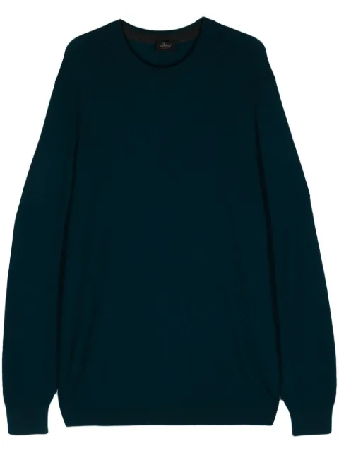 Brioni round-neck chevron-knit jumper
