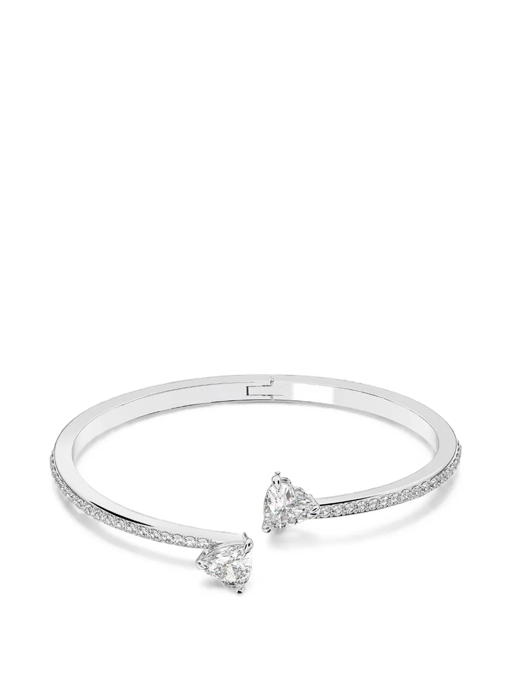 Swarovski Mesmera heart-motif crystal-embellished bangle - Argento