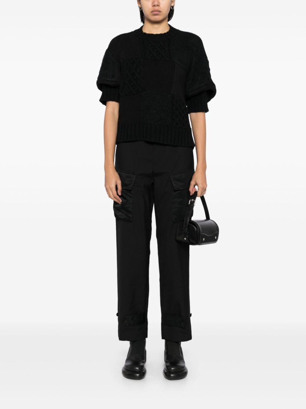 Shop Sacai High-rise Trousers In Black