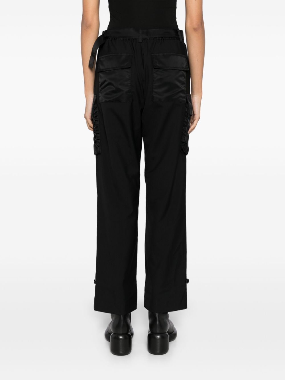 Shop Sacai High-rise Trousers In Black