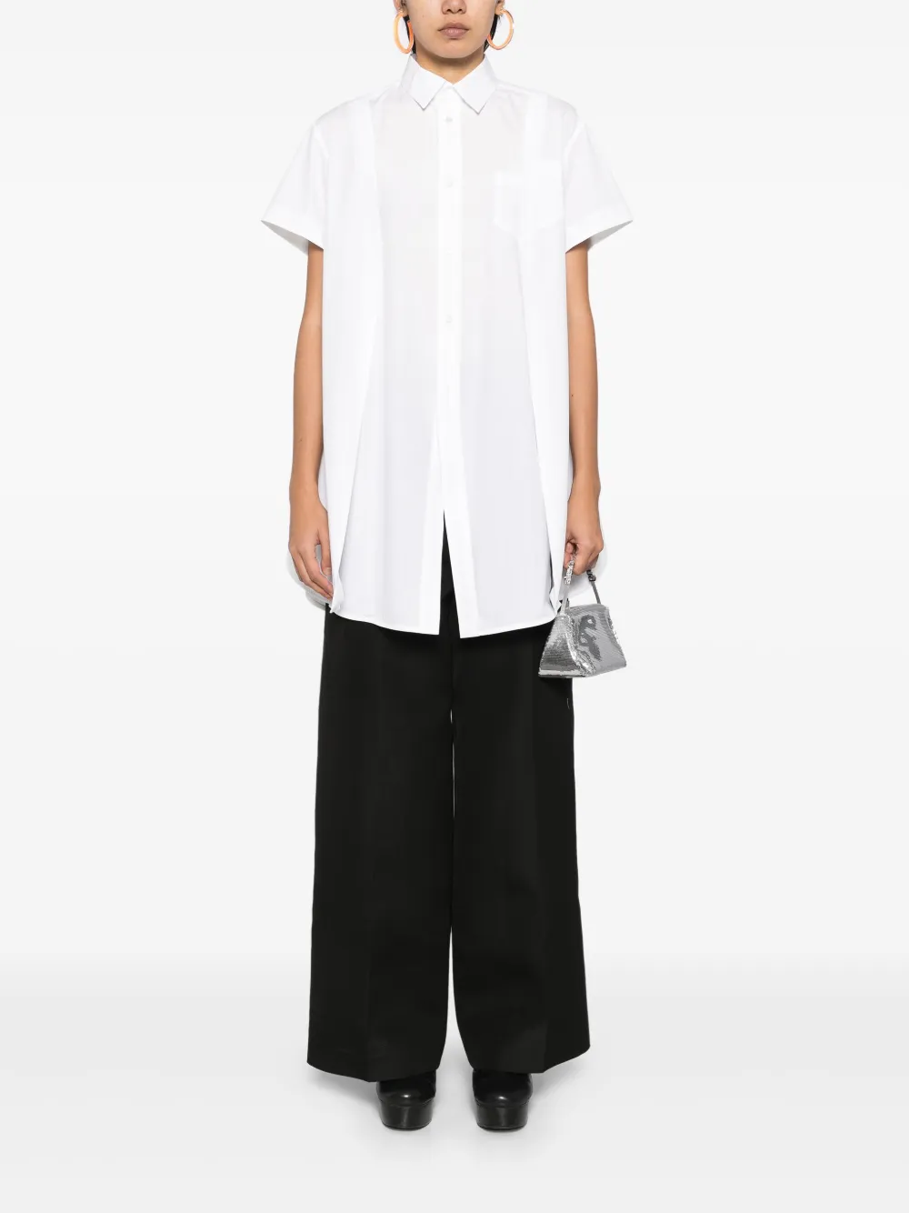 sacai panelled shirt - Wit