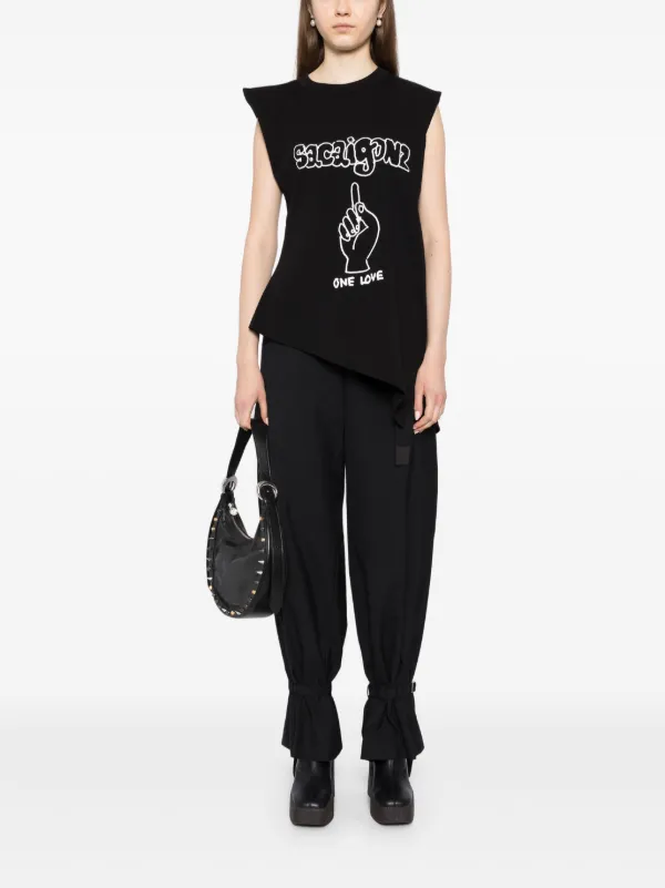 パンツ Sacai Tailored belted trousers Sacai Belted Tailored Trousers | Black | FARFETCH JO