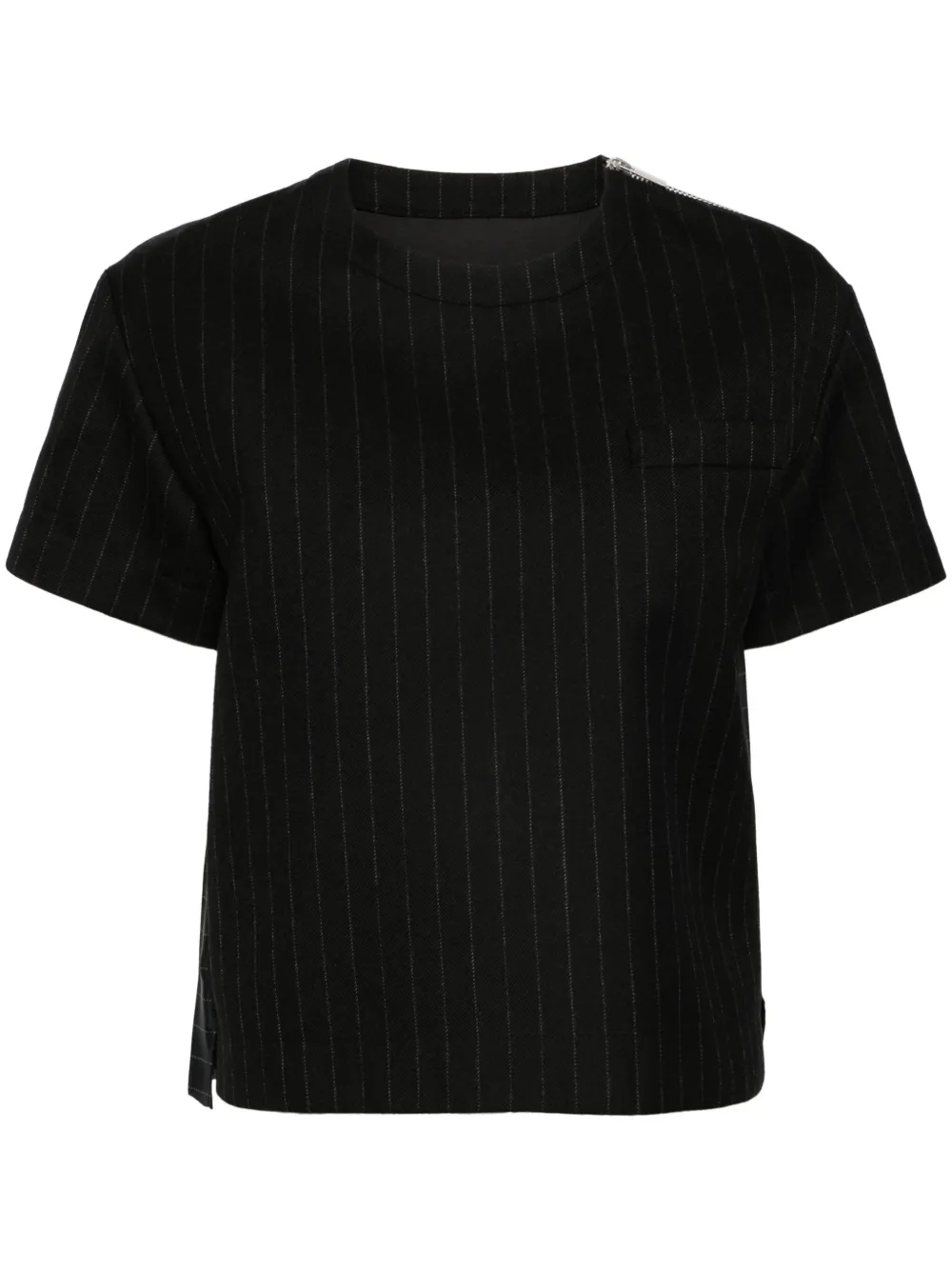 Sacai T Shirt Mit Einsatzen Schwarz FARFETCH DE