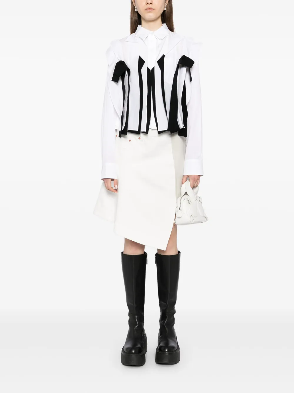 sacai Gedrapeerde blouse met geplooid detail - Wit
