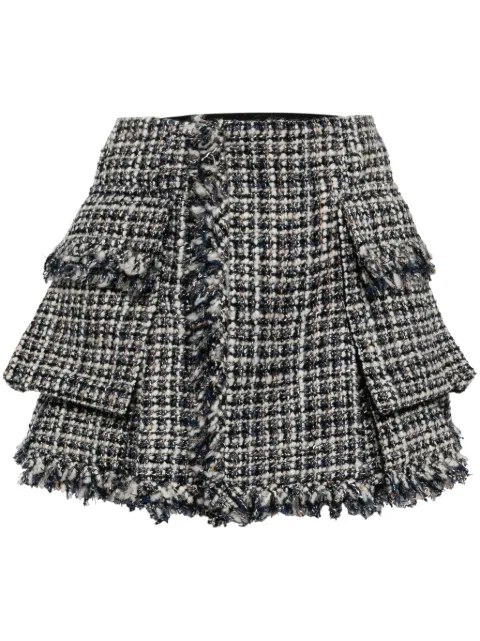 sacai twill wool-blend skirt
