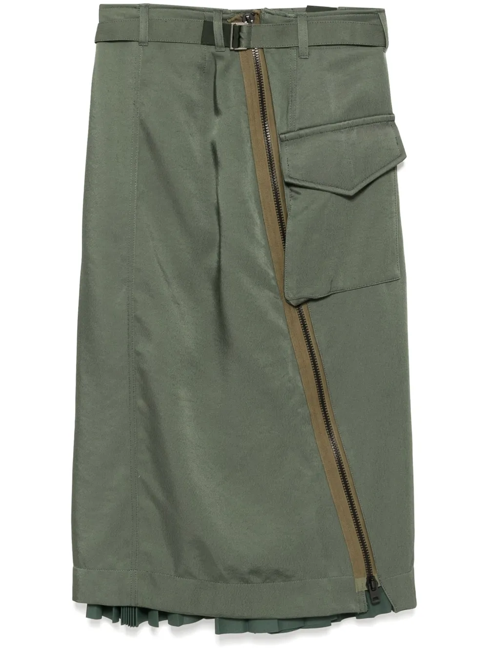 Sacai Rok met patchwork Groen