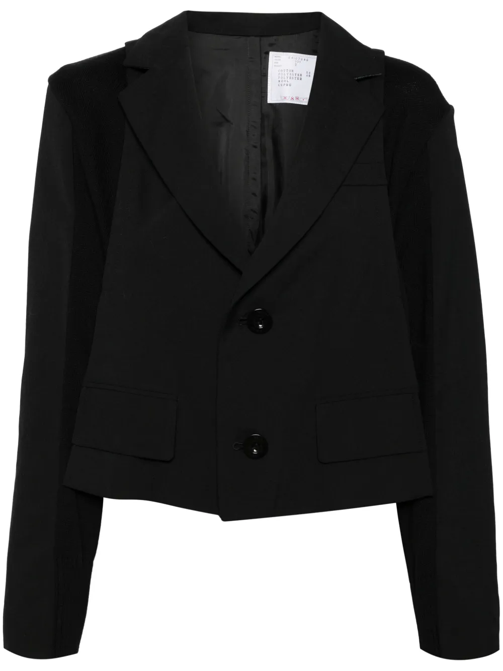 Sacai Asymmetrische blazer Zwart