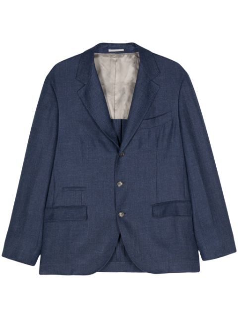 Brunello Cucinelli single-breasted linen blend blazer Men