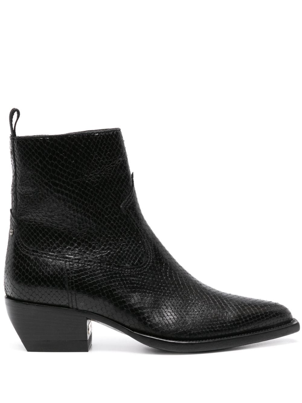 Golden Goose snakeskin-effect leather ankle boots Black