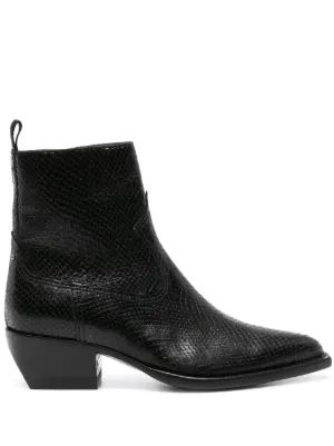 Saint Laurent Lukas 40mm Cowboy Ankle Boots | Black | FARFETCH ZA