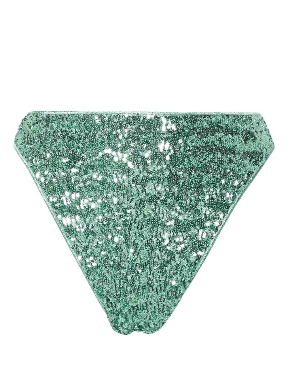 Oseree Sequin-embellished Bikini Bottoms In Green