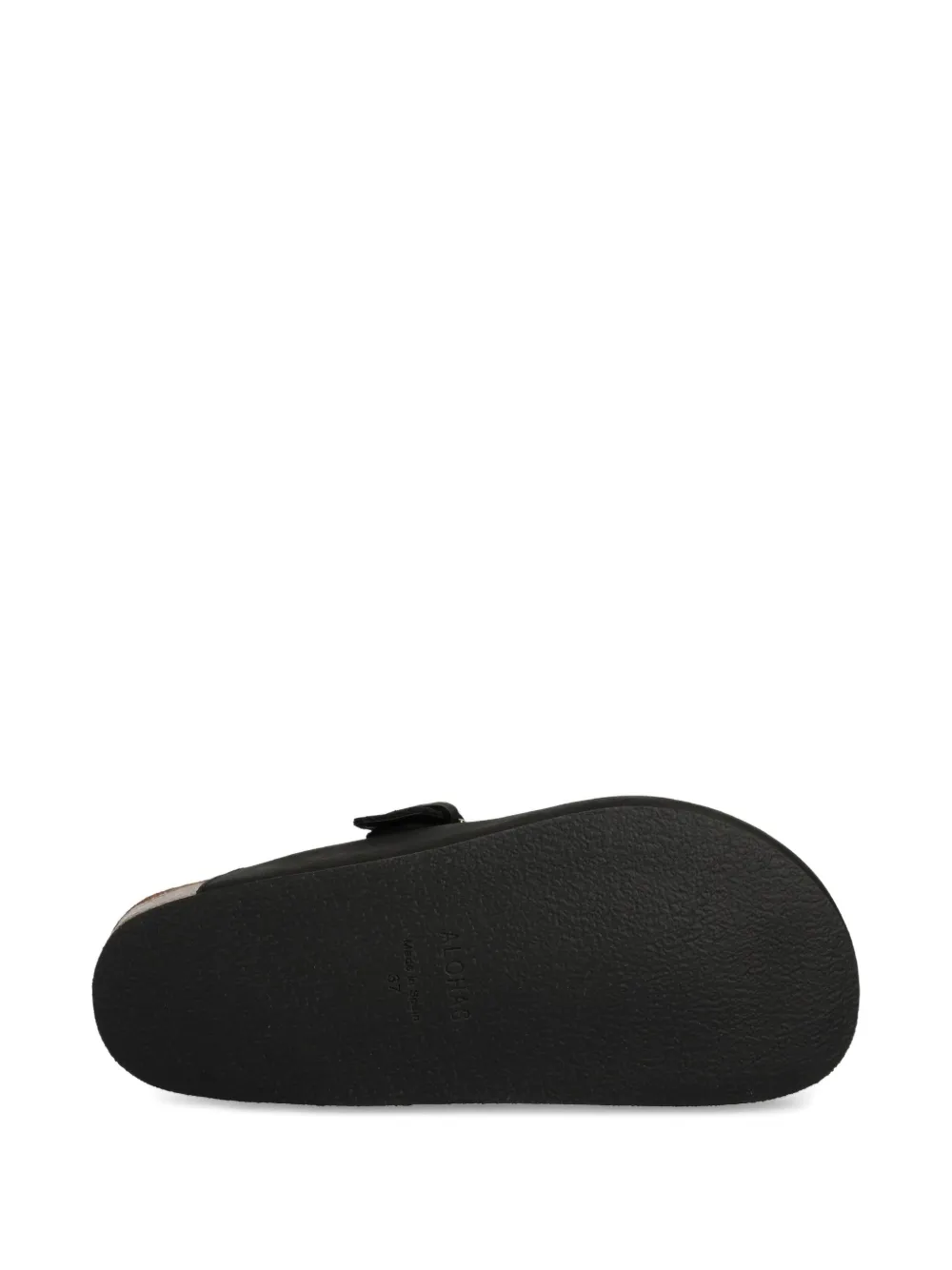 Alohas Buckle-fastening Leather Slides In Black