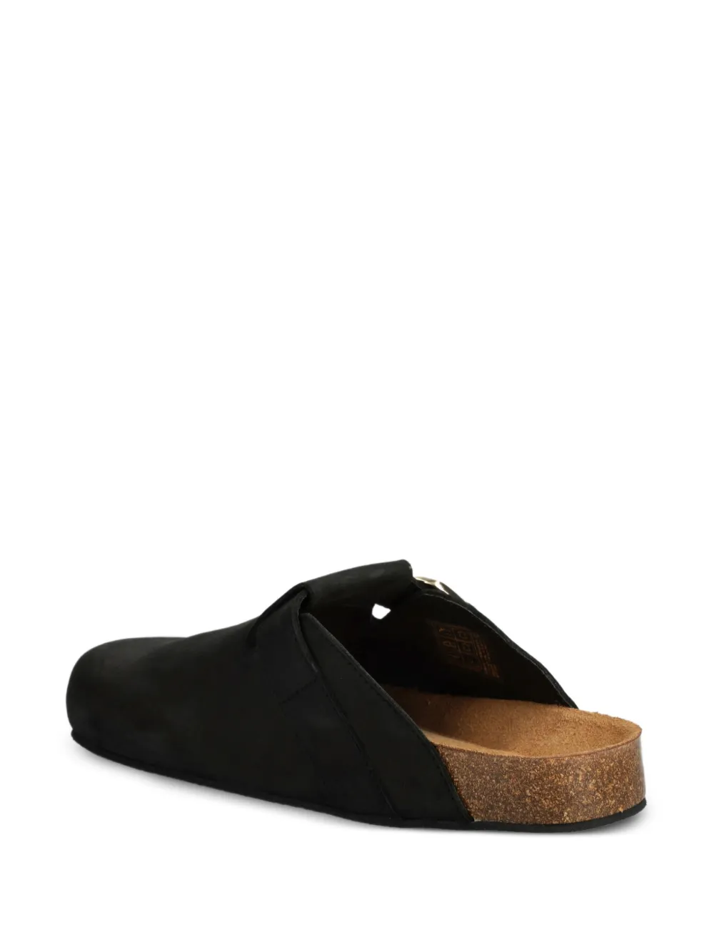 Alohas Buckle-fastening Leather Slides In Black