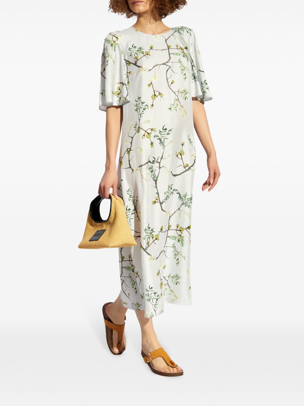 MUNTHE floral-print silk maxi dress - Grey