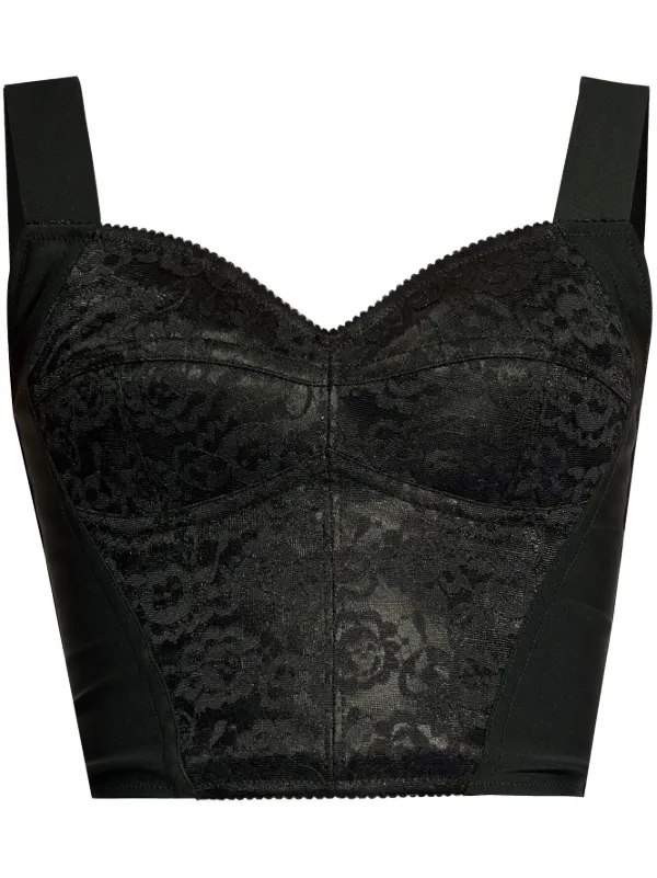 black lace bustier crop top