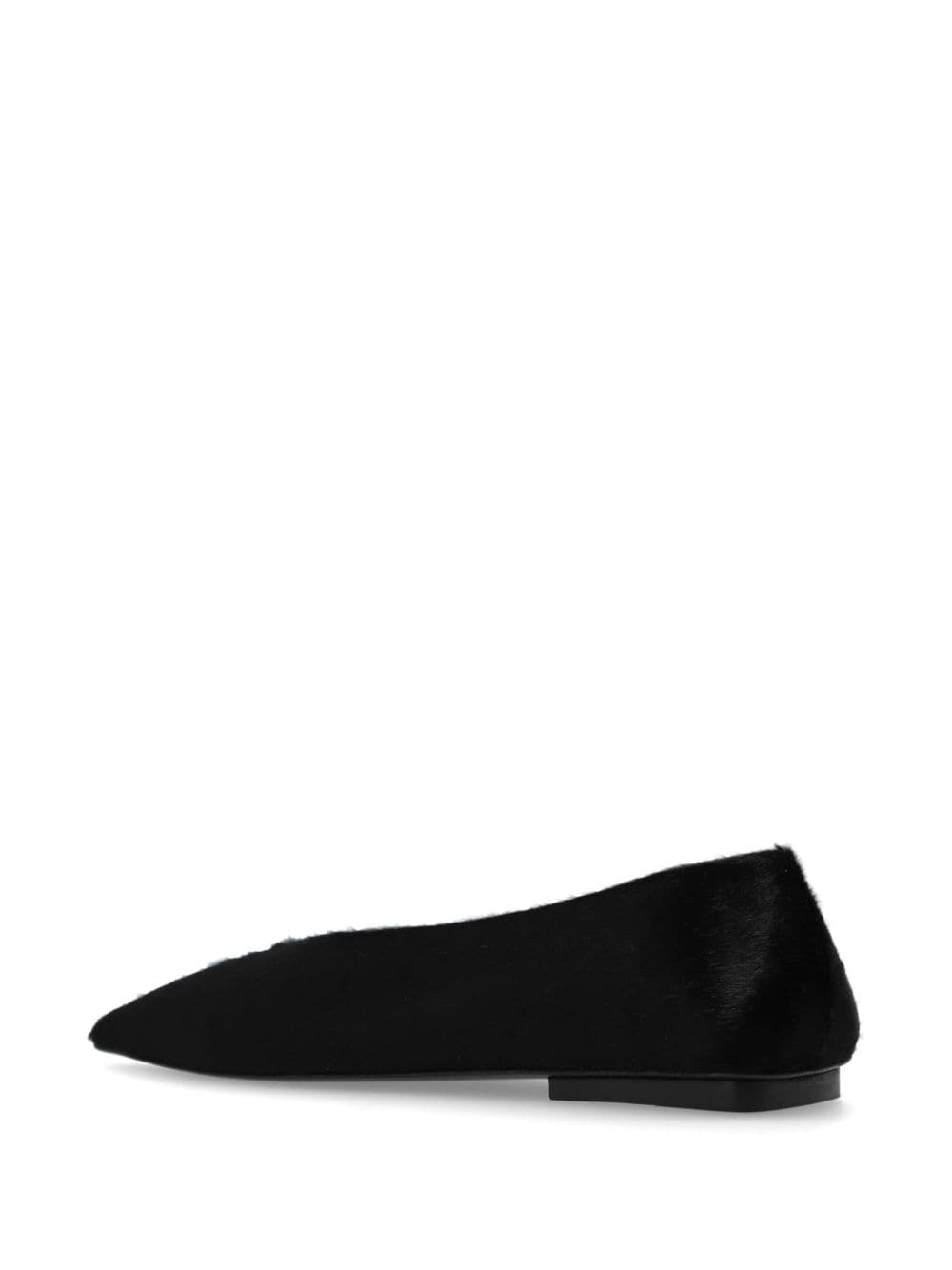 Shop Marsèll Ago Pointed-toe Leather Ballerinas In Black