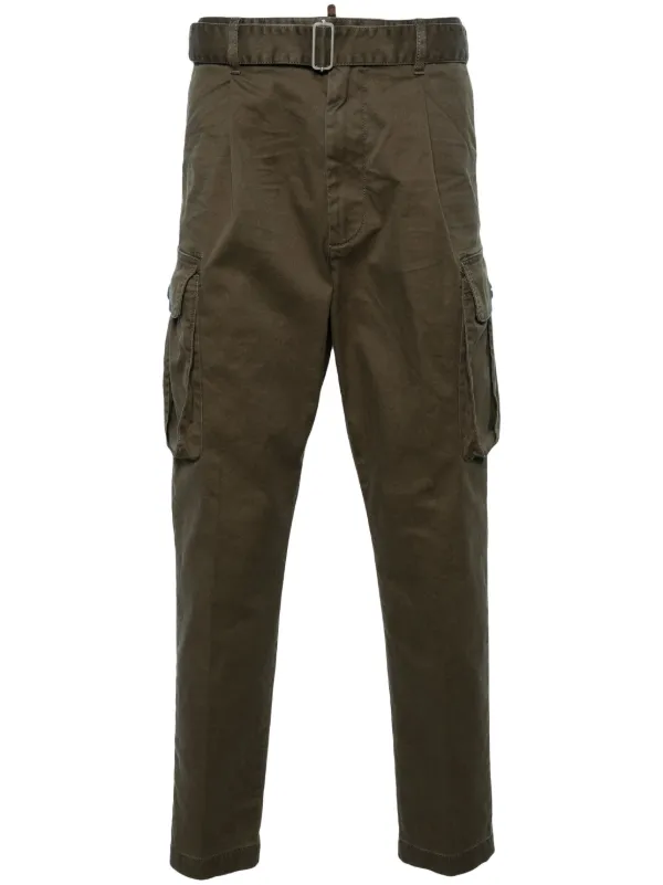 パンツ Dsquared Army Green Stretch Cotton Cargo Pant DSQUARED2 multi-pocket Cargo Trousers | Green | FARFETCH