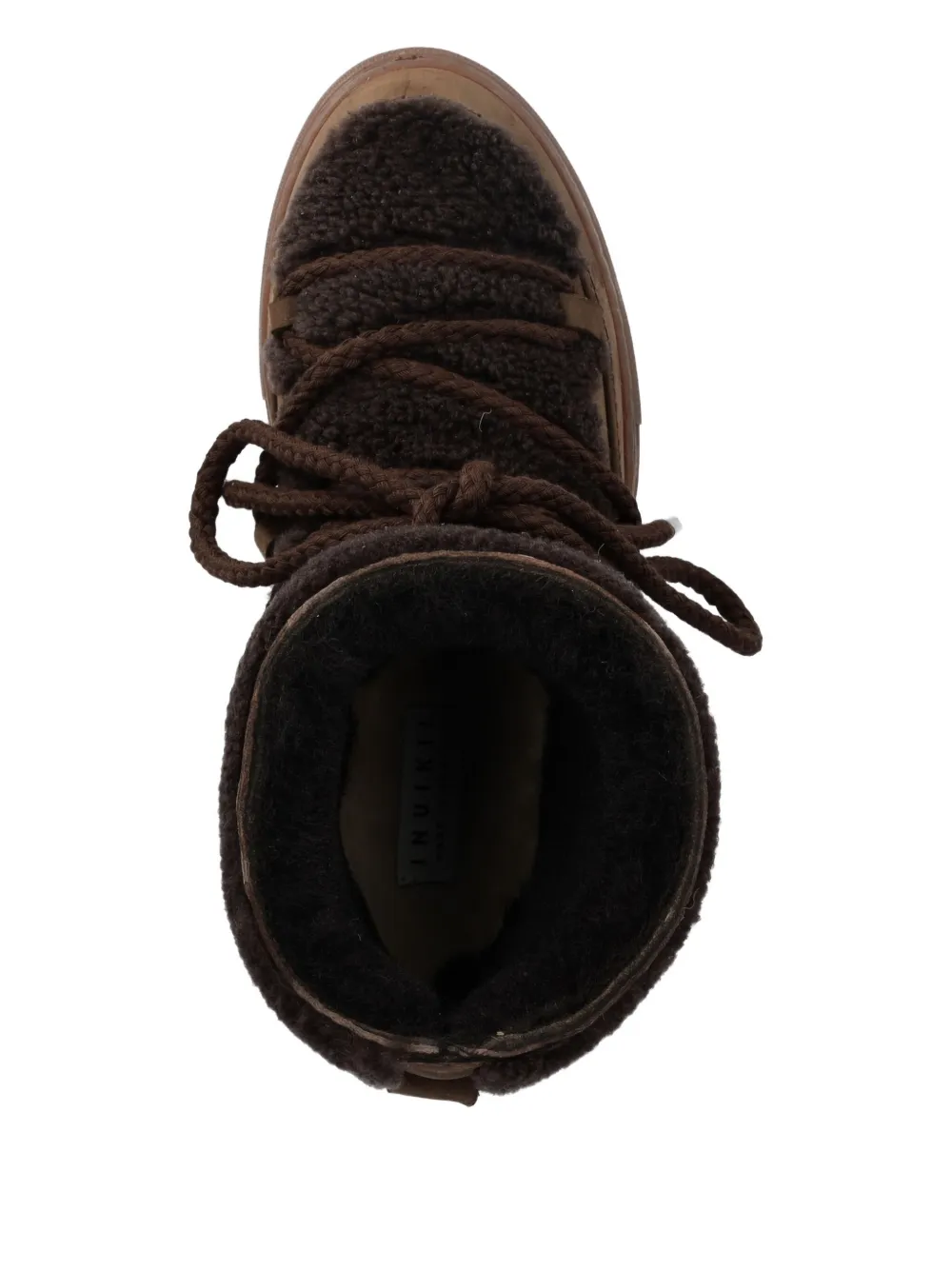 Inuikii Lace-up Shearling Ankle Boots In Brown