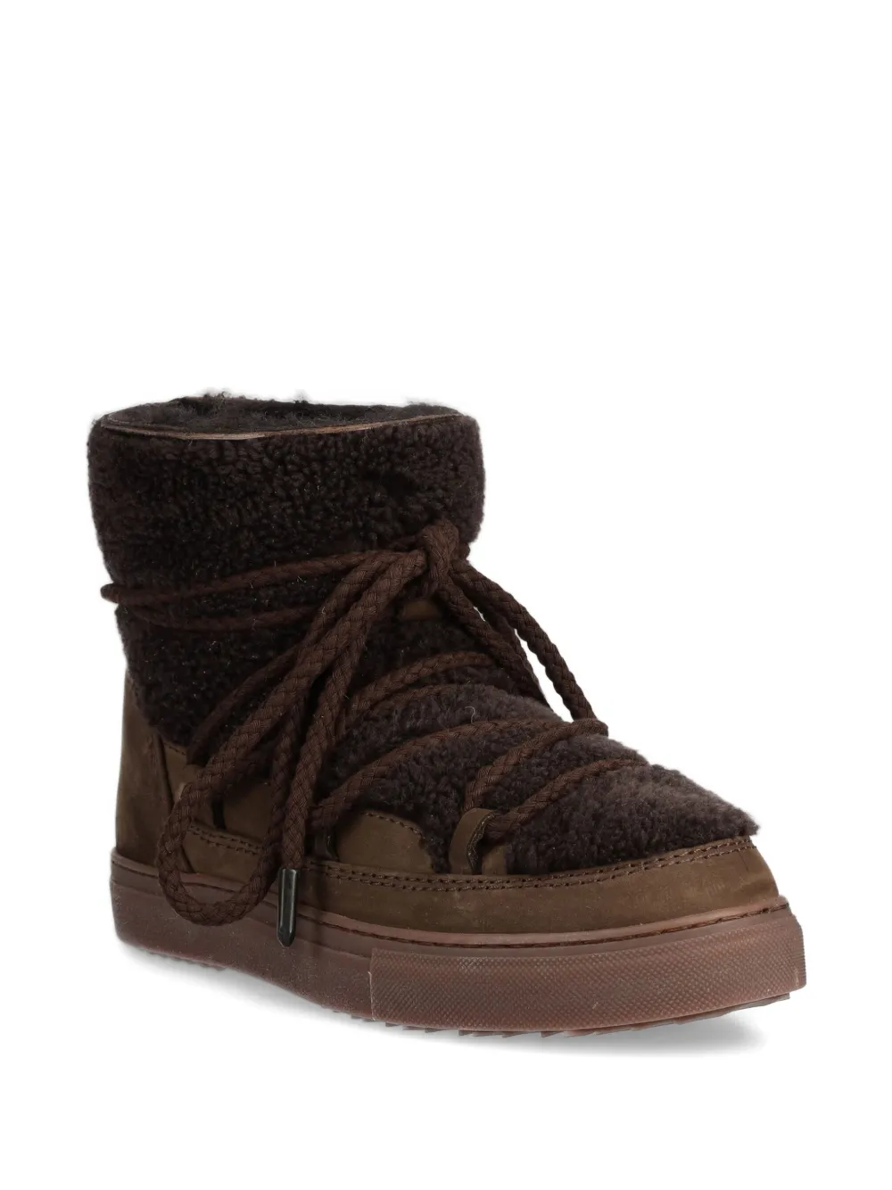 Inuikii Lace-up Shearling Ankle Boots In Brown