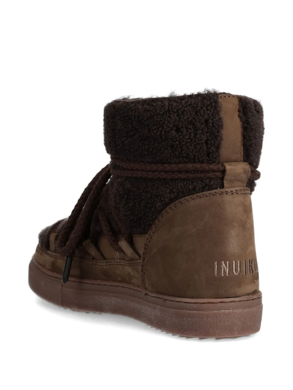 Inuikii Lace-up Shearling Ankle Boots In Brown