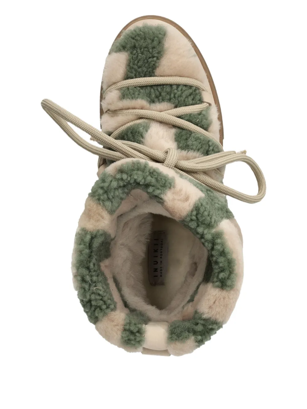 Inuikii Shearling Lace-up Ankle Boots In Neutral