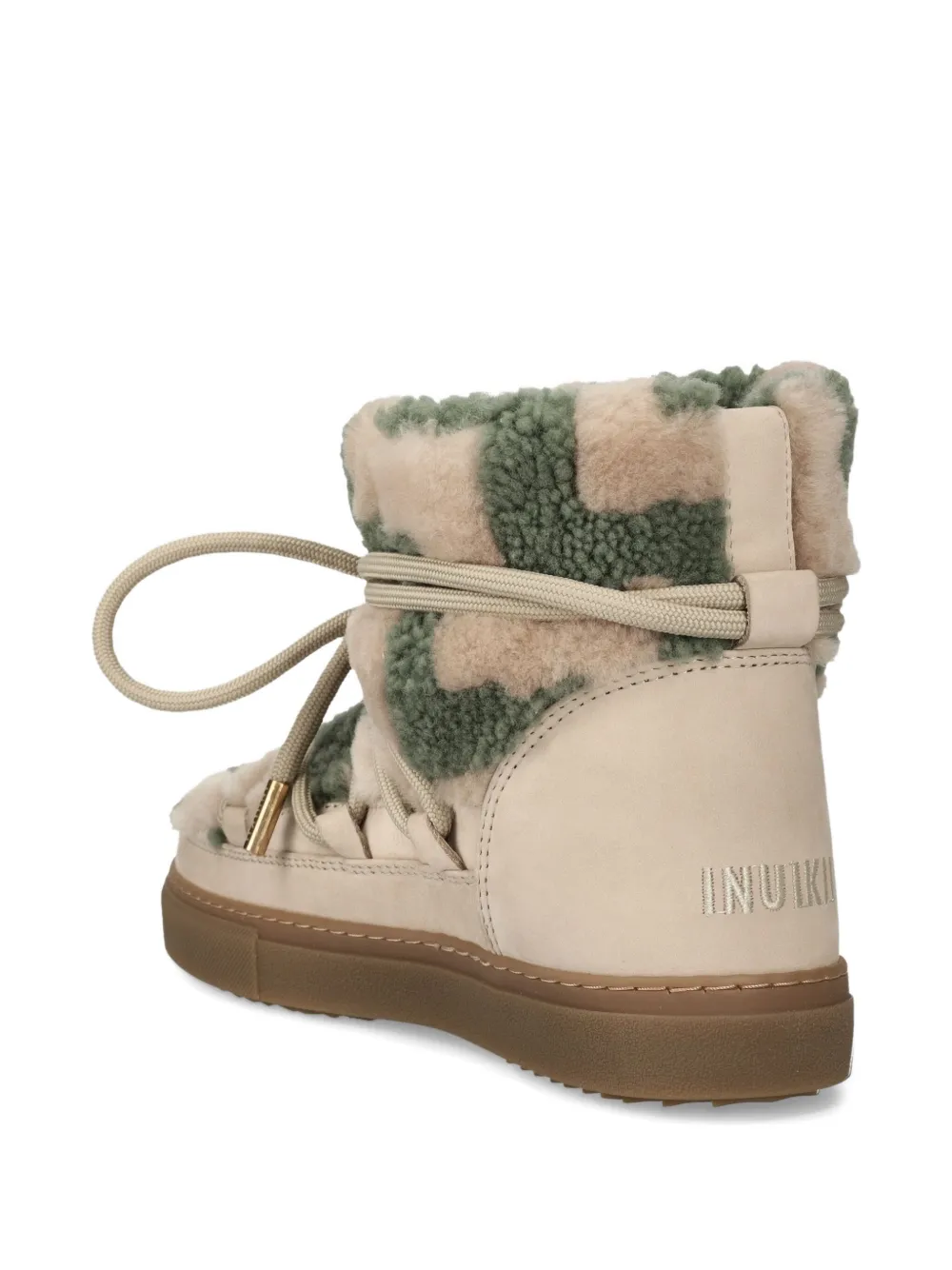 Inuikii Shearling Lace-up Ankle Boots In Neutral