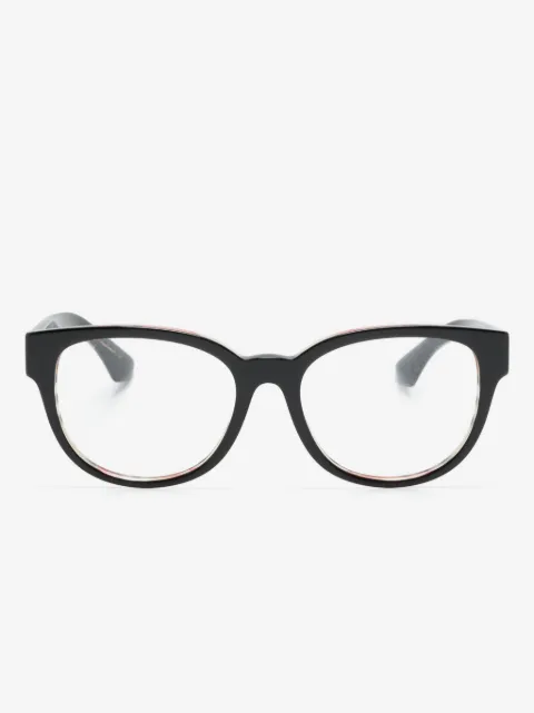 Burberry Eyewear checked oval-frame glasses