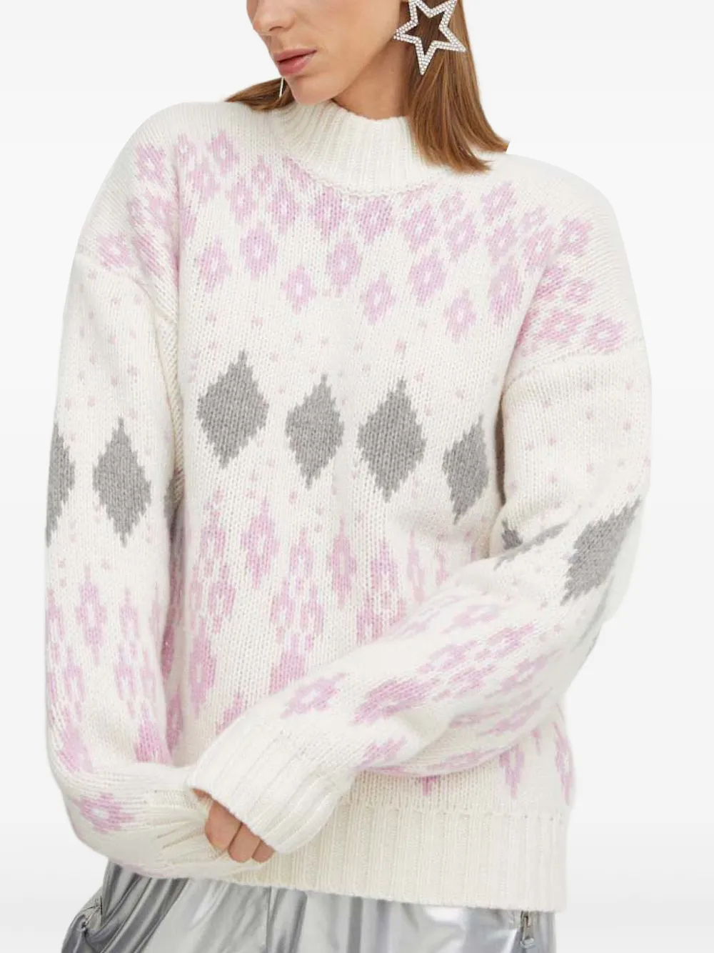 Stine Goya Diamond-pattern Sweater In Multi