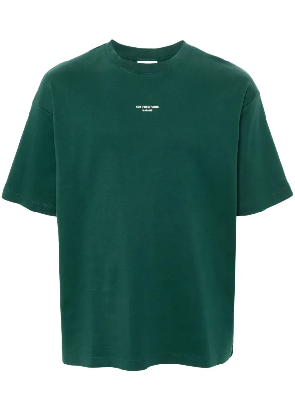 Tシャツ・カットソー DROLE DE MONSIEUR \"LE T-SHIRT SLOGAN CLASSIQUE\" T-SHIRT Black Cotton Slogan T-Shirt