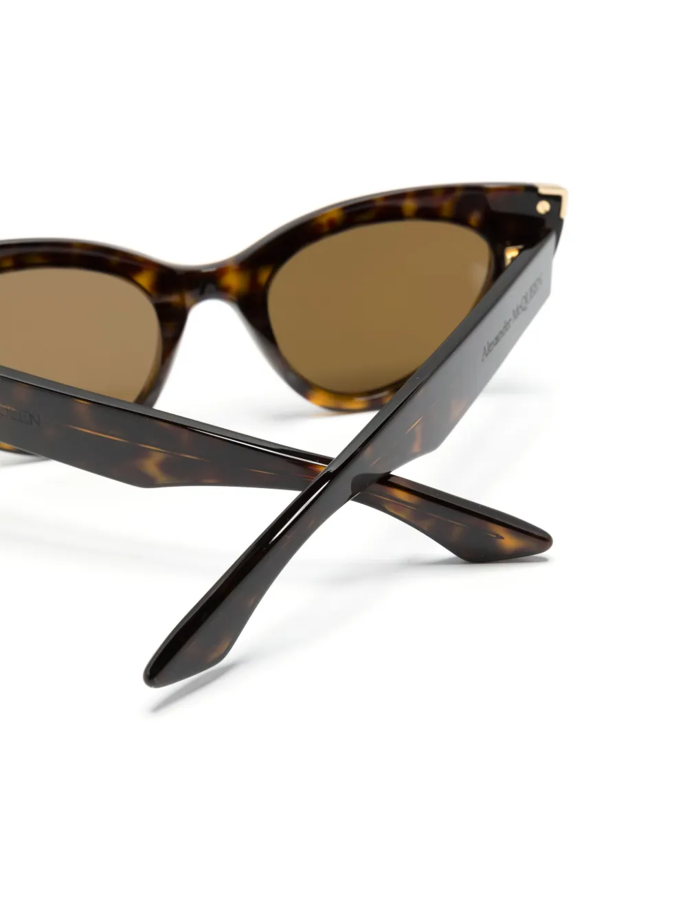 Alexander McQueen Eyewear Punk Rivet zonnebril met cat-eye montuur Bruin