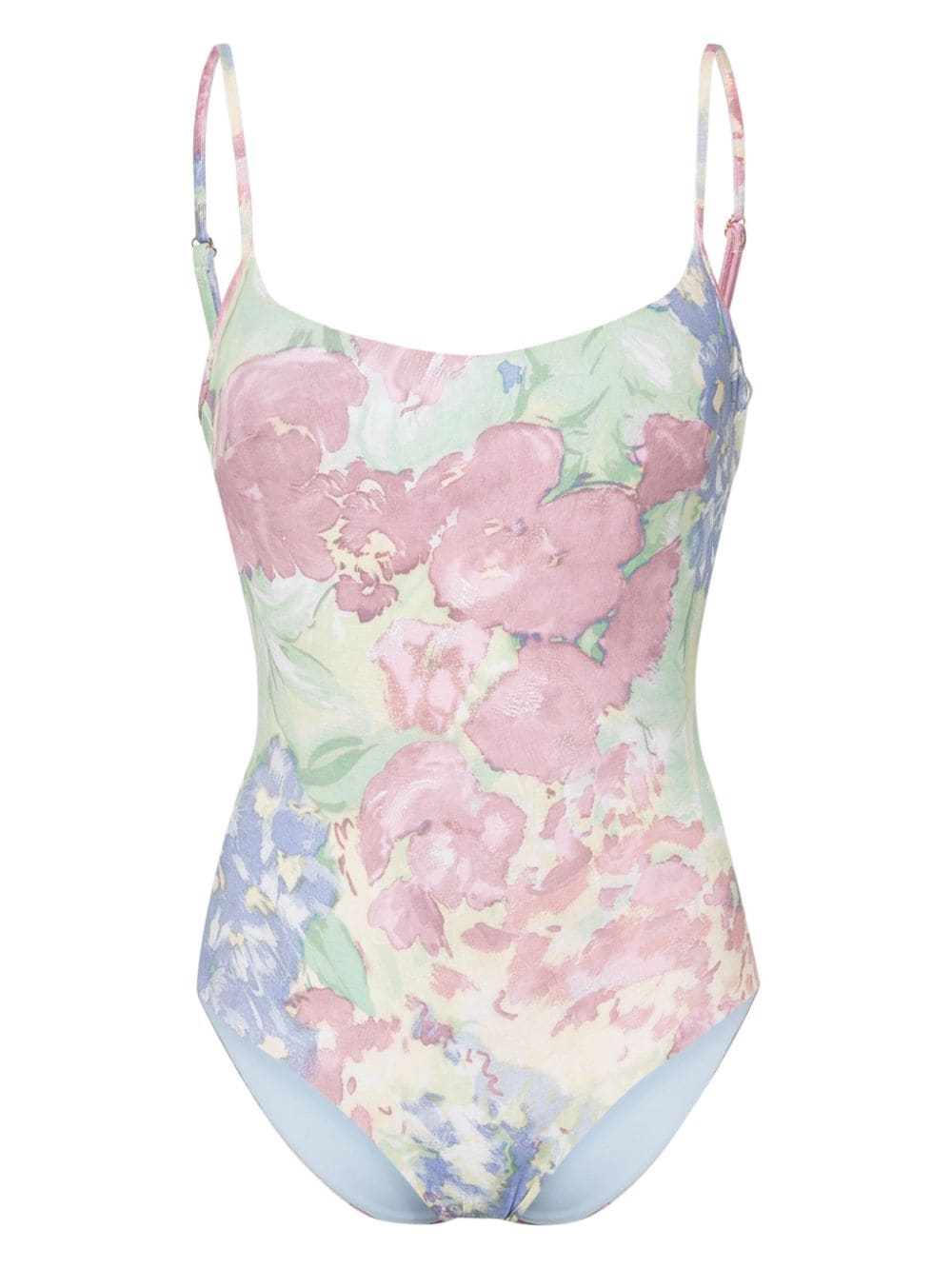 Luisa Beccaria floral-print open-back swimsuit - Rosa