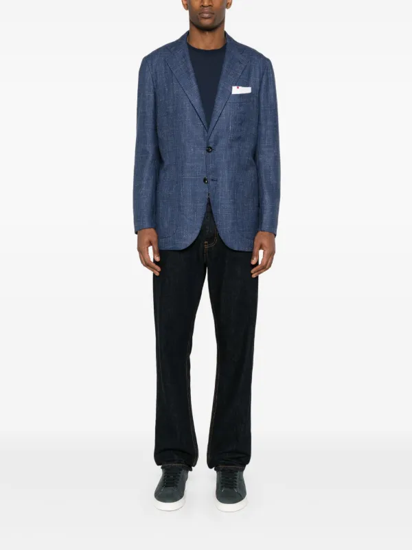 Kiton single breasted Blazer Blue FARFETCH PL