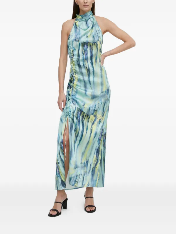 gestuz blue dress Gestuz Halterneck Maxi Dress | Blue