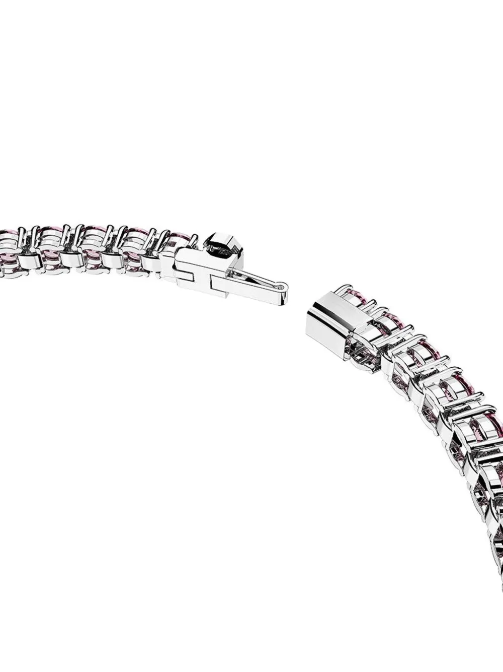 Swarovski Matrix Pink Crystal Small Tennis Bracelet In Rhodium Plated