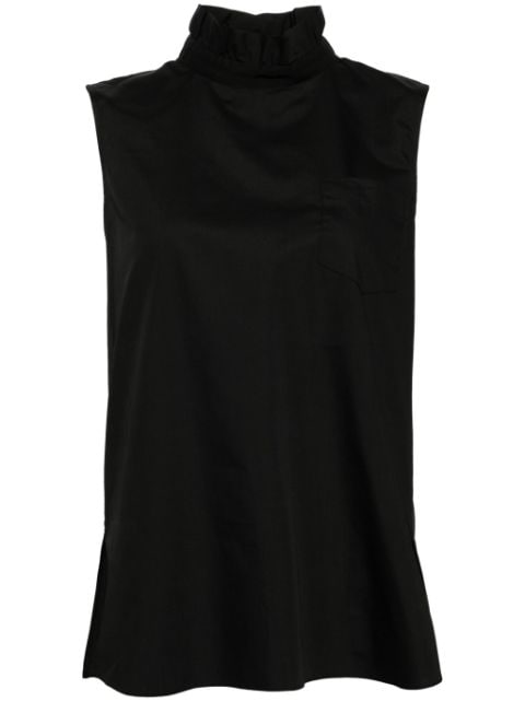 sacai button-back mock-neck tank top