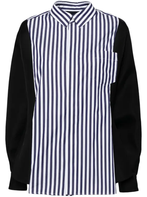 sacai camisa de popelina con doble cara